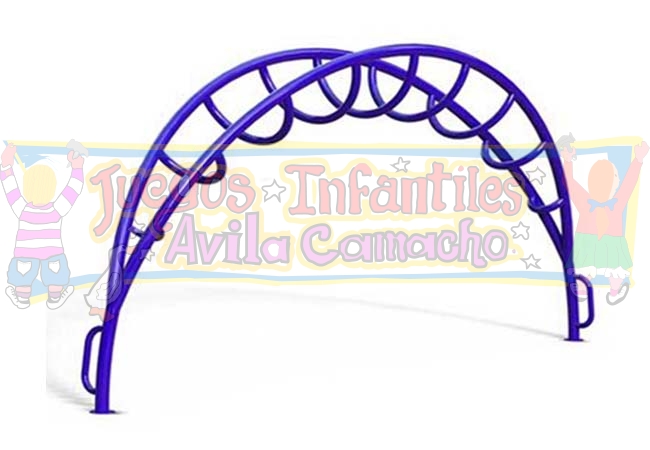 Moderna estructura de trepador y pasamanos en arco de 1.70 m de alto x 3.5 m de largo aprox. Fabricado con tubo redondo ideal para aplicaciones en el exterior y usos que requieran una gran resistencia estructural o mecánica. COLOR A ELEGIR POR EL CLIENTE *PREGUNTE POR EXISTENCIAS!!